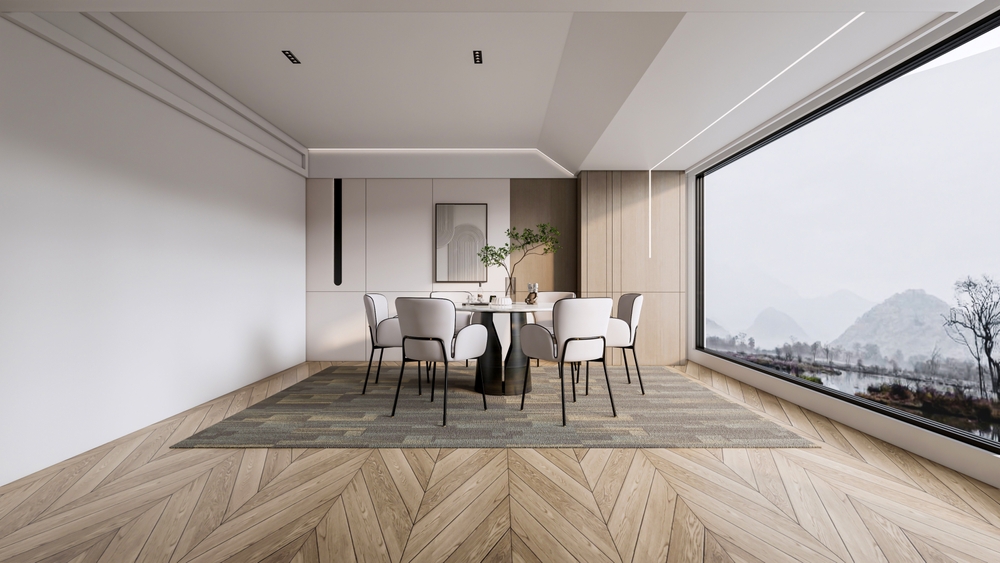 Glasvliesbehang nieuwbouw.