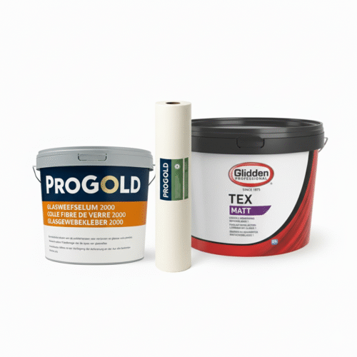 Glasvliesbehang pakket Glidden en progold 50 m2.