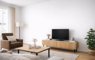 Glasvlies behang strak afgewerkt zonder naden in een minimalistisch interieur