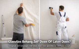 Glasvlies behang zelf doen of laten doen? Ontdek de verschillen in kosten, tijd en resultaat en kies voor een strak eindresultaat zonder naden.